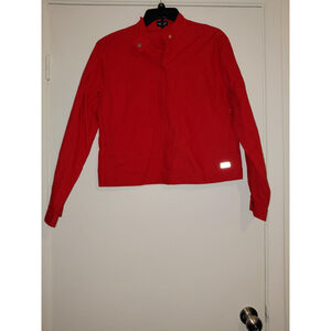 Womens Mini Cooper Red Button Down Jacket Size Medium Long Sleeve Lightweight